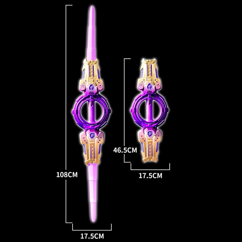 ดาบเลเซอร์ของเล่นของขวัญ เด็กดาบหมุน 7 สี LED Light Boy toys ชาร์จได้ ดาบของเล่นเด็ก เสียงการต่อสู้ รูปที่ 5