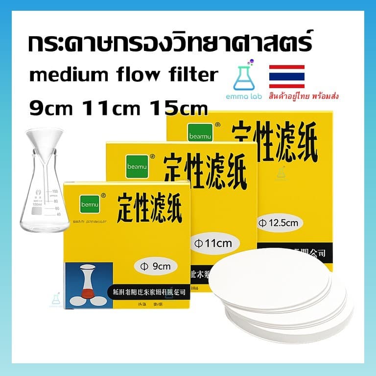 กระดาษกรอง กระดาษกรองสำหรับห้องวิทยาศาสตร์ ขนาด 9 cm 11 cm และ 15 cm รูปที่ 1