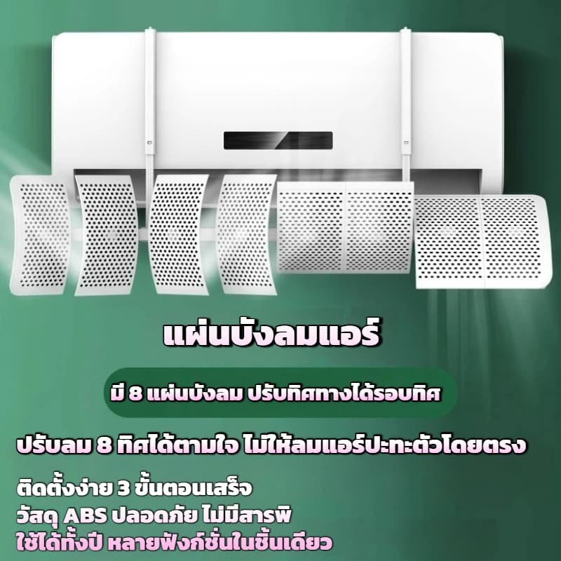 แผ่นบังลมแอร์ มี 8 แผ่นบังลม ปรับทิศทางได้รอบทิศ แผ่นกรองคาร์บอน รูปที่ 1