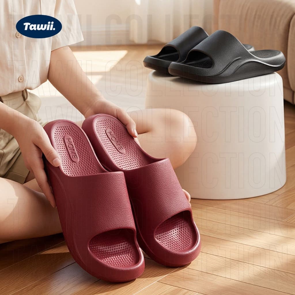 Tawii. รองเท้าแตะใส่ในบ้าน EVA รองเท้าแตะอาบน้ำนุ่มลื่นป้องกันการลื่น สไตล์ญี่ปุ่น หลายสี Unisex รูปที่ 4