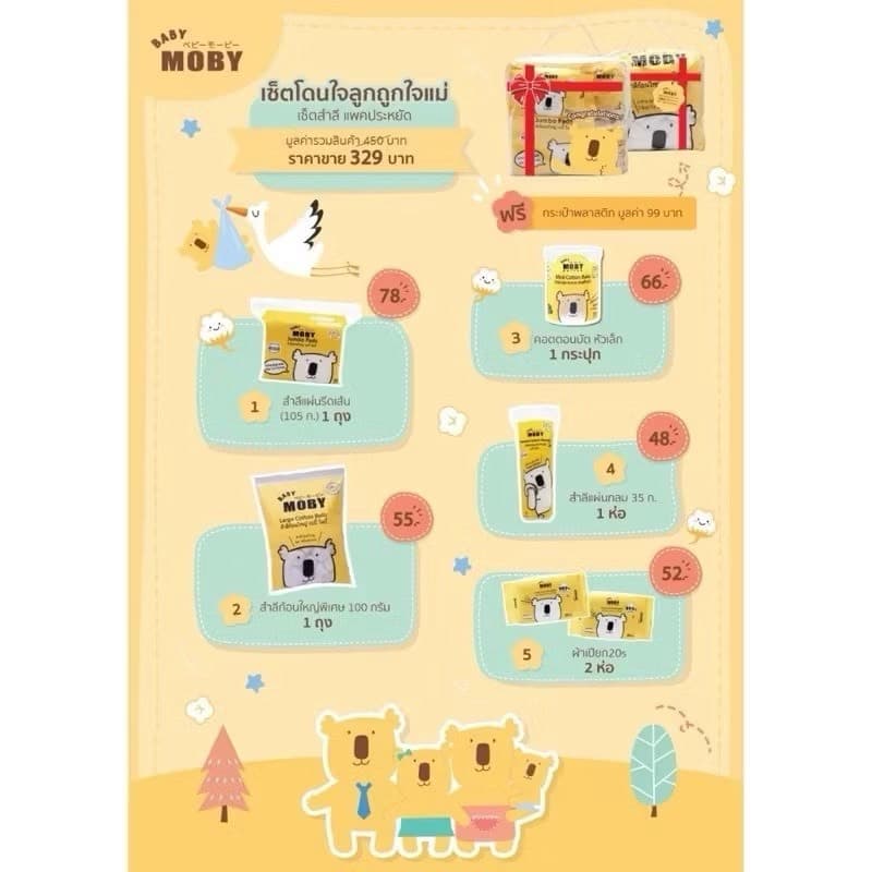 ส่งด่วนพิเศษไม่มีวันหยุด Moby เซตกระเป๋าสำลีสำหรับคุณลูก Newborn Essential รูปที่ 9