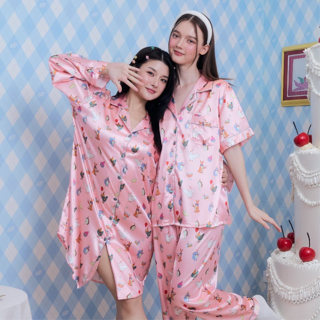 ชุดนอน Plussize ผ้าซาติน Vana ไซส์ใหญ่ 4XL หลับดี นุ่มเย็นสบาย | ชุดนอน เสื้อ กางเกง รูปที่ 2