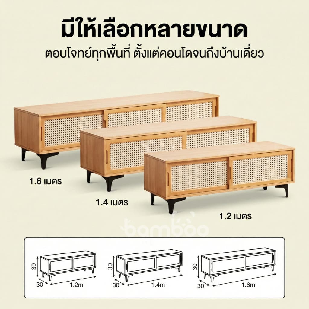 ตู้วางทีวี ชั้นวางทีวี ตู้ทีวีไม้ สามารถจัดเก็บของได้มาก วางทีวี55/65 นิ้วได้ รับน้ำหนัก 500KG รูปที่ 9