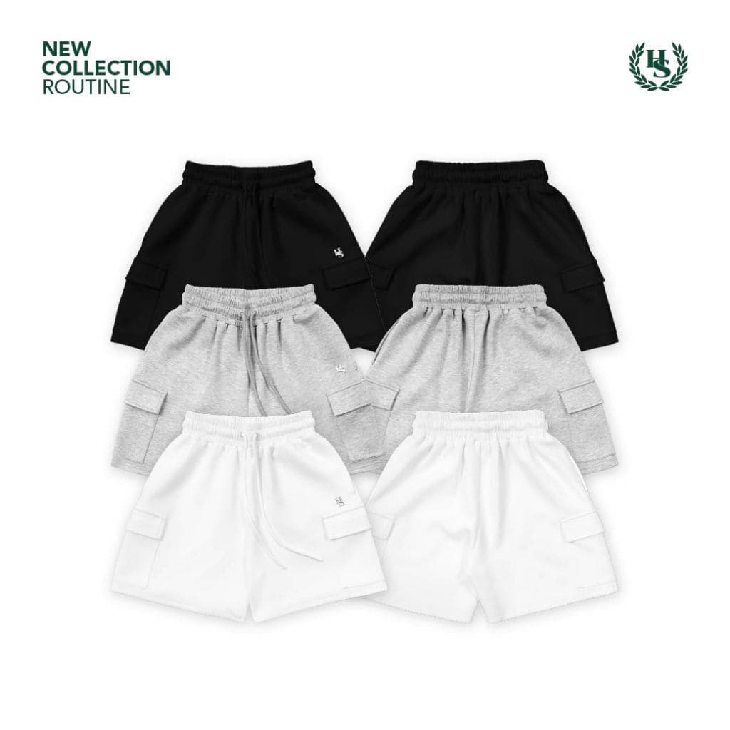 Highschool Basic Collection : Relax Comfy Neoprene Cargo Shorts Women กางเกงคาร์โก้ ขาสั้น- BTG35850 รูปที่ 1