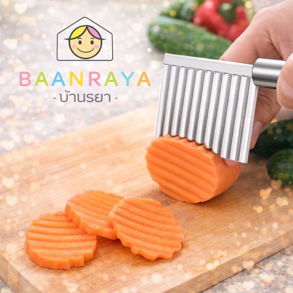 ที่หั่นผักผลไม้ ฟันหยัก หั่นลายน่ารัก อุปกรณ์เตรียมอาหารเด็ก ใช้งานง่าย Baan Raya รูปที่ 3