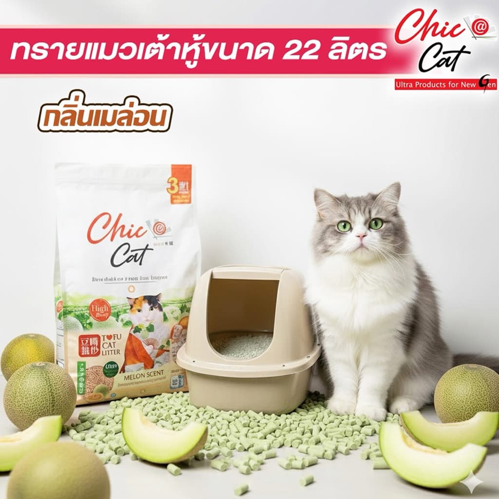 Chic@Cat ชิคแคท 22ลิตร Tofu cat Litter ทรายแมวเต้าหู้ รูปที่ 8