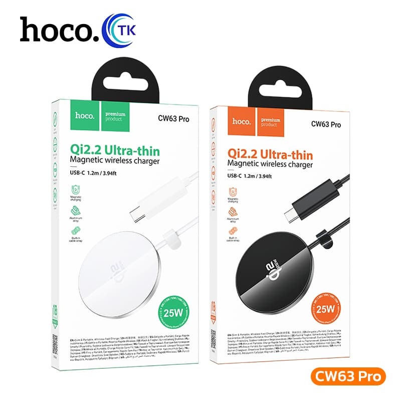 แท่นชาร์จไร้สายชาร์จเร็ว 25W Wireless Charger สาย Type-C ยาว 1.2 เมตร แม่เหล็กยึดติดแน่น ดีไซน์บางเฉียบ HOCO CW63 Pro รูปที่ 9