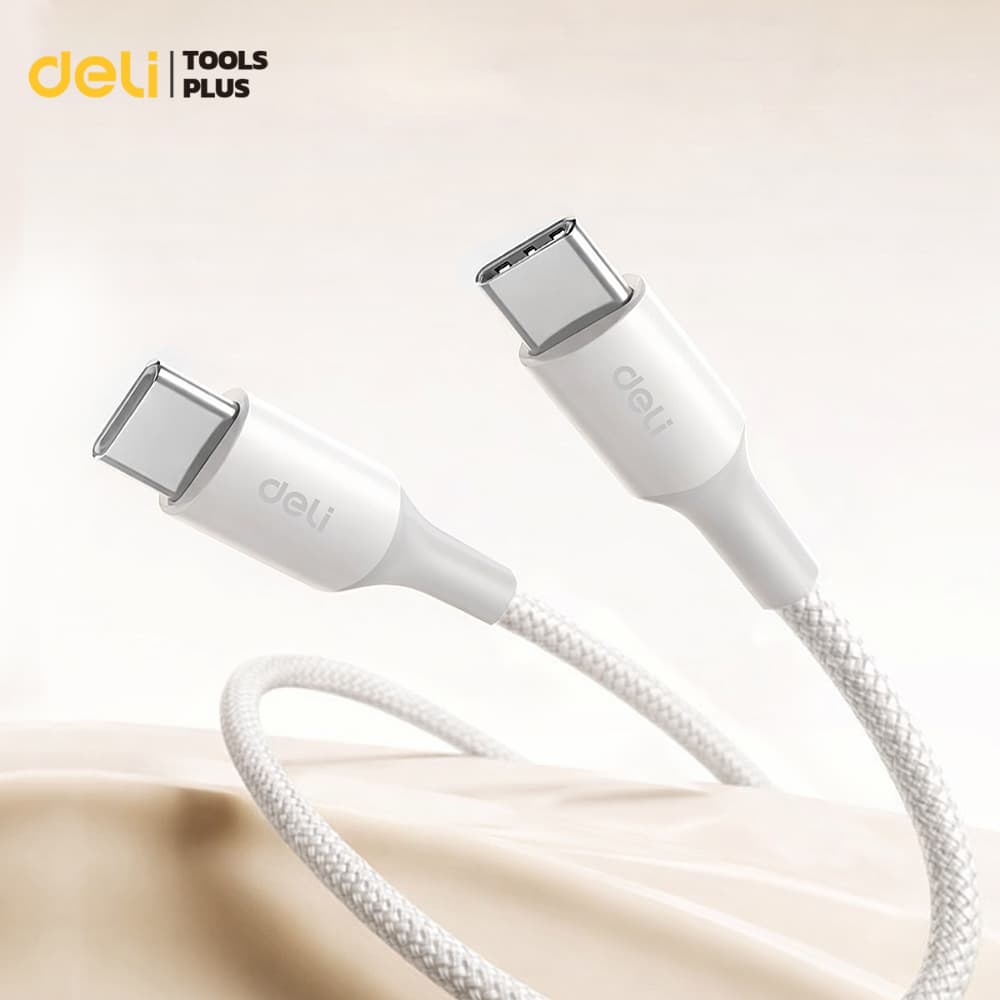 Deli สายชาร์จไว Type-C to Type-C สายไนลอนถัก 100W สายชาร์จยาว1/2 เมตร Fast charging PD data cable รูปที่ 5
