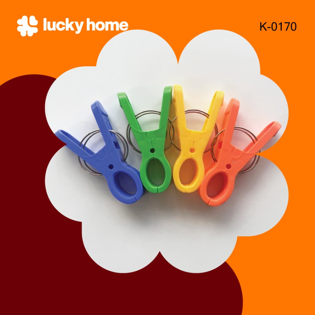 LUCKY HOME กิ๊บหนีบผ้าจัมโบ้ K-0170 S-170/A ชุด 4 ชิ้น ขนาด: 12.5 x 6.4 cm รูปที่ 6