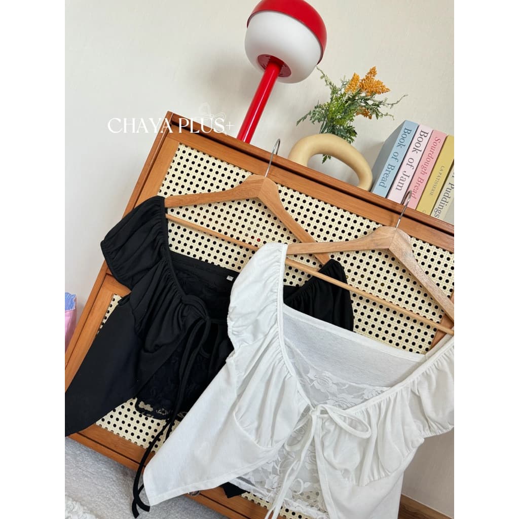 /LD/ เสื้อครอปซับในลูกไม้กุหลาบ มีไซส์อก40-52 มีเชือกผูกโบว์ เป็นเสื้อซีทรูเก๋ๆ หรือจะใส่เกาะอกด้านในแบบนางแบบ #ซัมเมอร์ รูปที่ 9