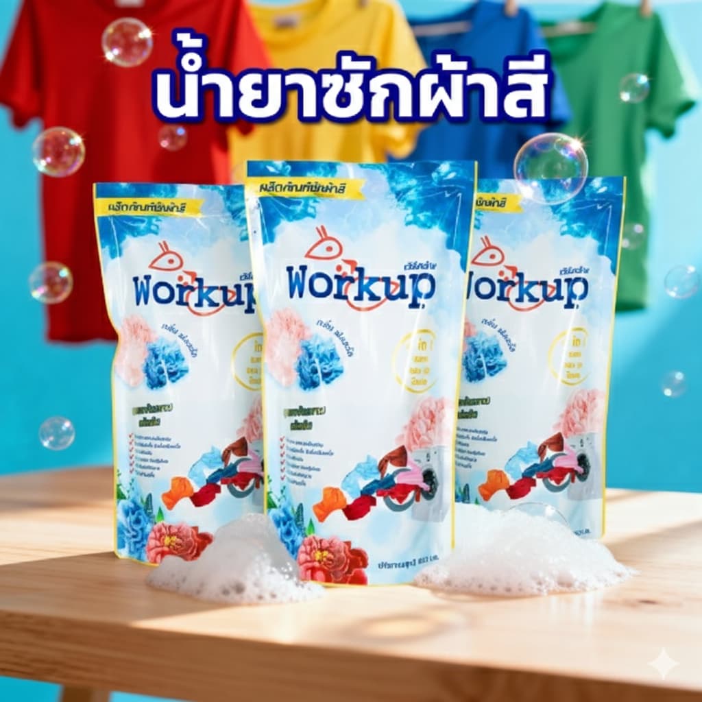 แพ็ค 3 สุดคุ้ม! น้ำยาซักผ้าสี สูตรถนอมสีผ้าป้องกันสีซีด รูปที่ 1