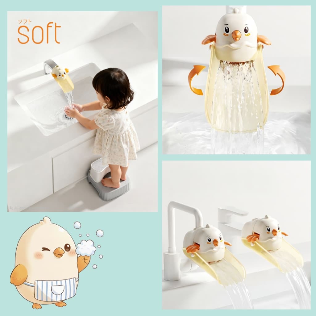 SOFT Fun Faucet extender หัวต่อก๊อกน้ำล้างมือ สำหรับเด็ก Faucet extender ล้างมือง่ายเสื้อไม่เปียก รูปที่ 2