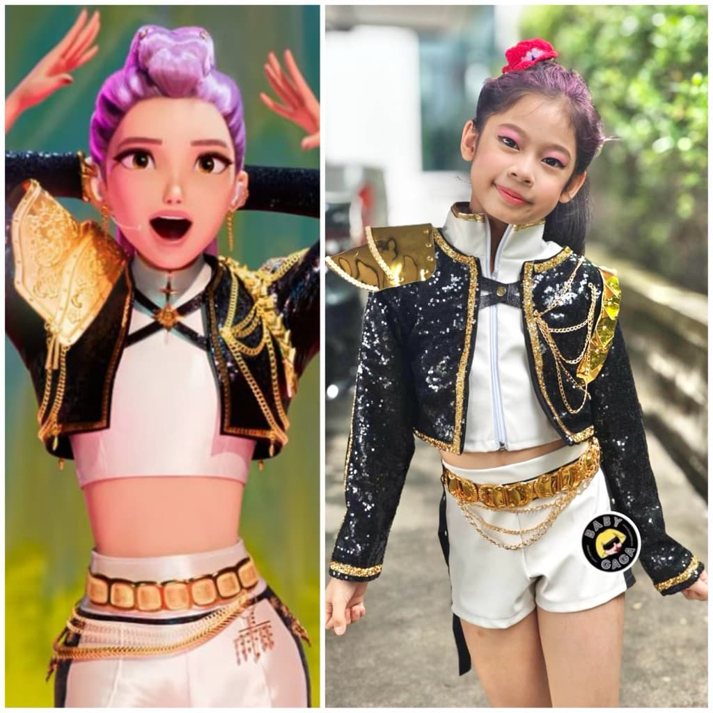 จัดส่งภายใน24ชั่วโมงชุด K-pop Demon Hunters ชุดรูมิ มีร่า มิรา โซอี้ Rumi Mira Zoey คอสเพลย์ ชุดเต้น การแสดง รูปที่ 6