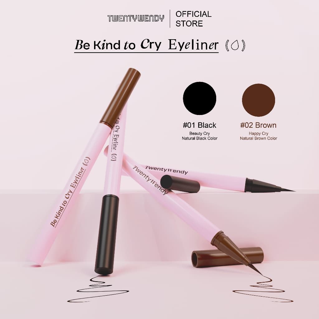 twentywendy | Be Kind to Cry Eyeliner ปลายพู่กันขนาด 0.01 มม. ควบคุมทิศทางได้ง่าย เส้นคม  สวยต่อเนื่อง กันน้ํา กันเหงื่อ