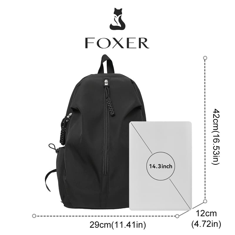 FOXER กระเป๋าเป้สะพายหลังอเนกประสงค์ กระเป๋านักเรียน Unisex คุณสมบัติกันน้ำ กระเป๋าเป้สะพายหลังสำหรับท่องเที่ยว รูปที่ 2