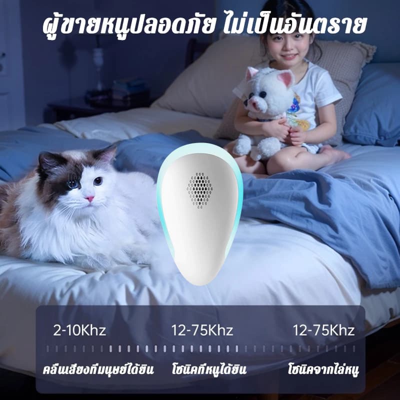 มีประสิทธิภาพ100% เครื่องไล่หนู ที่ไล่หนูไฟฟ้า นอกจากหนูแล้ว ไล่จิ้งจกกําจัดหนู แมลงสาบ งูอย่างถาวร รูปที่ 6