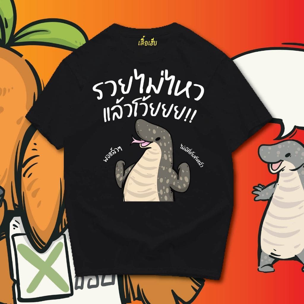เสื้อ รวยไม่ไหว พอแล้ว ผ้า ฟอกเฟดคนละตารางไซส์ 3.14 รูปที่ 1