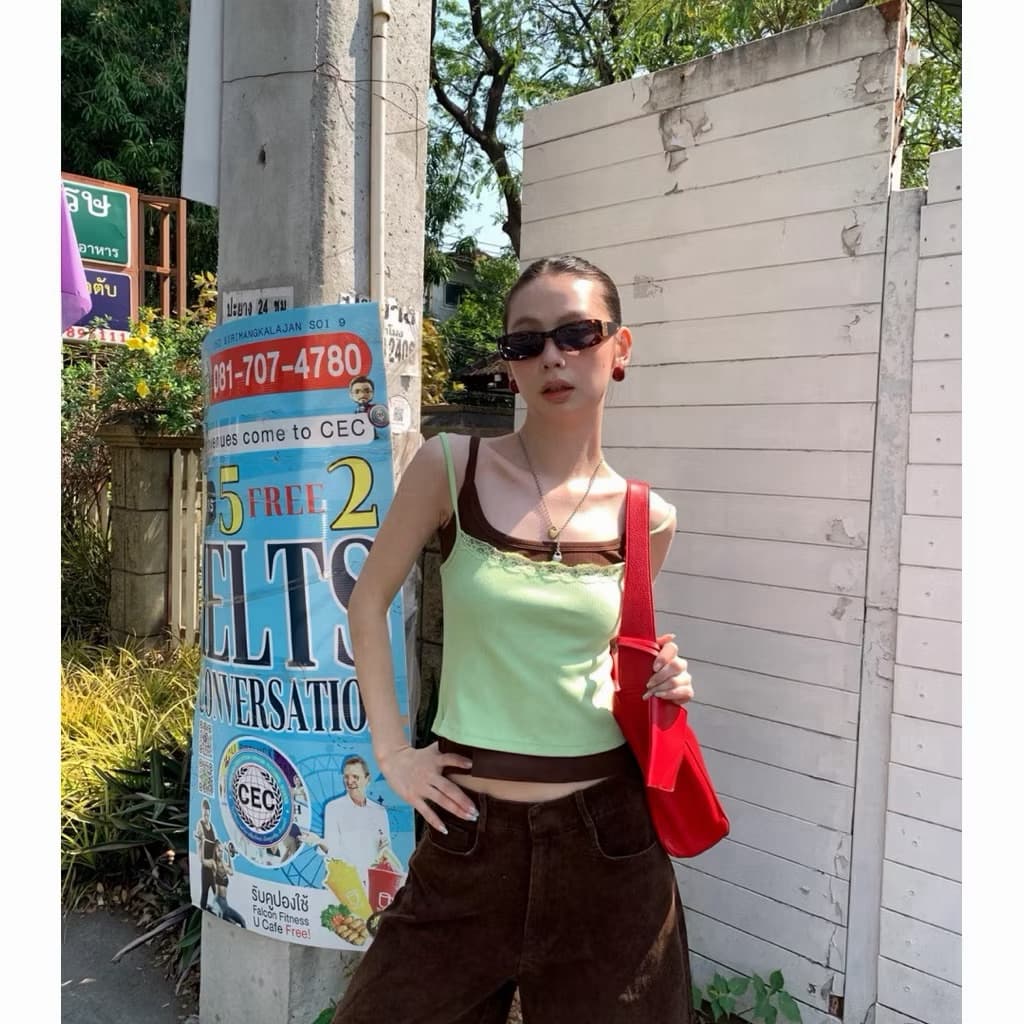 25T SU115 เสื้อสายเดี่ยวเลเยอร์สุดเก๋ ลุคสุดชิคสองเลเยอร์ Tag MM Fish รูปที่ 3