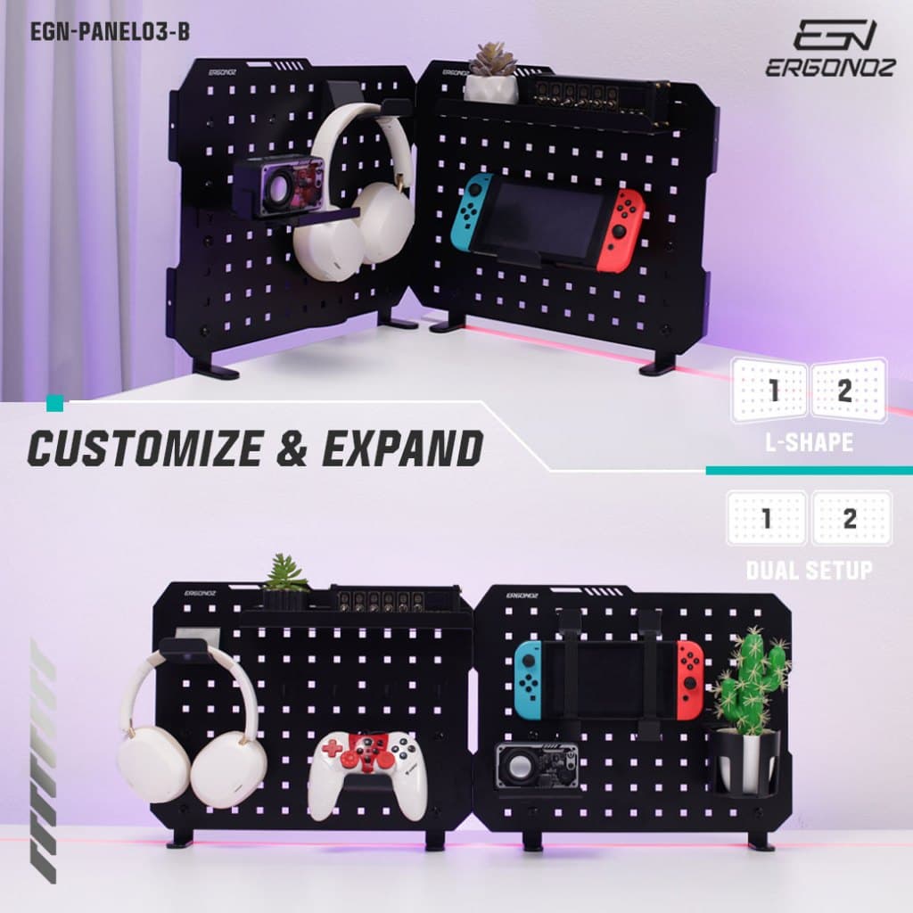 ERGONOZ PANEL03 PEGBOARD DIY ชั้นวางของติดโต๊ะ 47 cm. รูปที่ 5