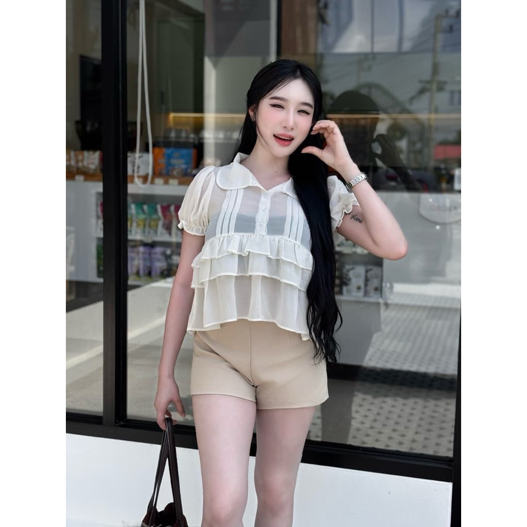 เสื้อชีฟองระบายขนมชั้น รูปที่ 4