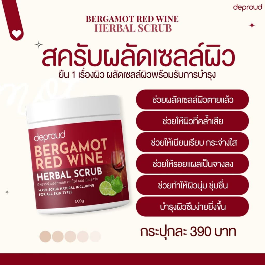 Deproud Official Store - ดีพราวด์ - สครับผิวกาย ผลัดเซลล์ ผิวขาว 1 กระปุก 500 กรัม รูปที่ 3