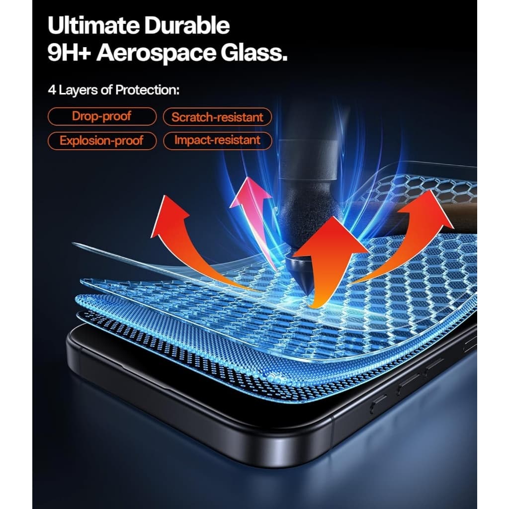 TORRAS ฟิล์มกระจก OrigArmor AR Screen Protector สำหรับ iPhone 17 Pro Max / 17 Pro รูปที่ 5
