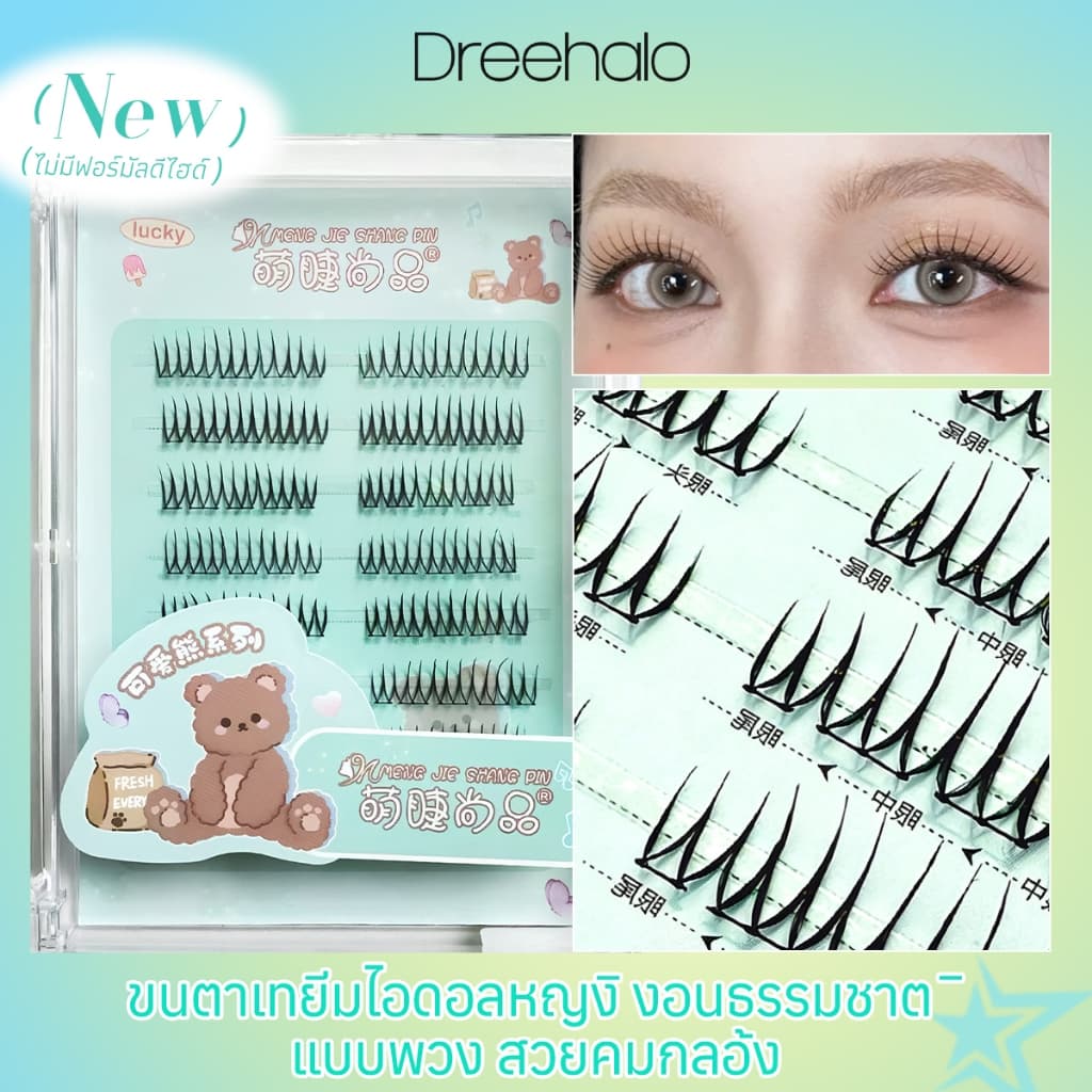 Dreehalo ซีรีส์ไอดอลลุคทุกวันขนตาสไตล์ไอดอล ลุคเด่นแบบไอดอล ตาคม มีพลัง F292 รูปที่ 9