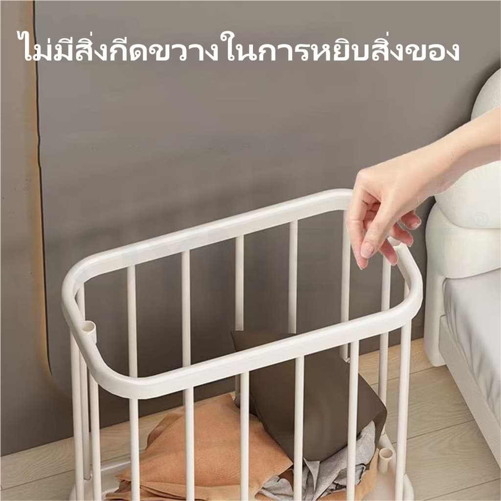 JOYNEST ตะกร้าซักผ้ามีล้อ ใส่ช่องแคบ เก็บผ้าสกปรก เคลื่อนย้ายสะดวก จุเยอะ แข็งแรง ทนทาน รูปที่ 5