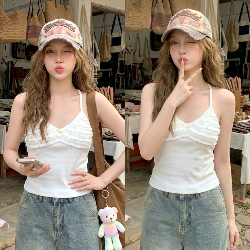 Diiz’s เสื้อสายเดี่ยว สายฝอ งานสวย เรียบหรู คาเฟ่ ทะเล สงกรานต์ รูปที่ 2