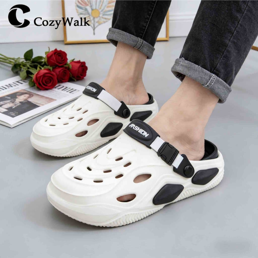 CozyWalk รองเท้าลำลองผู้ชาย แบบสวม กันน้ำ นุ่ม เบา พื้นกันลื่น มีสายรัดหลัง ใส่ได้2แบบ ไซซ์ 40-45 ในไทย รูปที่ 9
