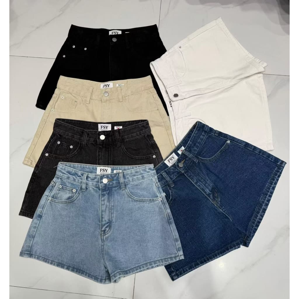 FSY 62028 Korea basic shorts denim jeans ขาสั้นยีนรุ่นใหม่ทรงสวย รูปที่ 4