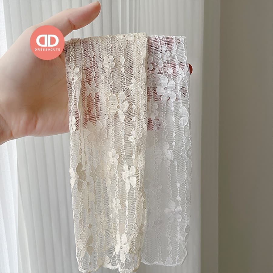DRESSACUTE S102 / S103 / S104 ถุงเท้าผู้หญิงแบบบาง แต่งลูกไม้ รูปที่ 5