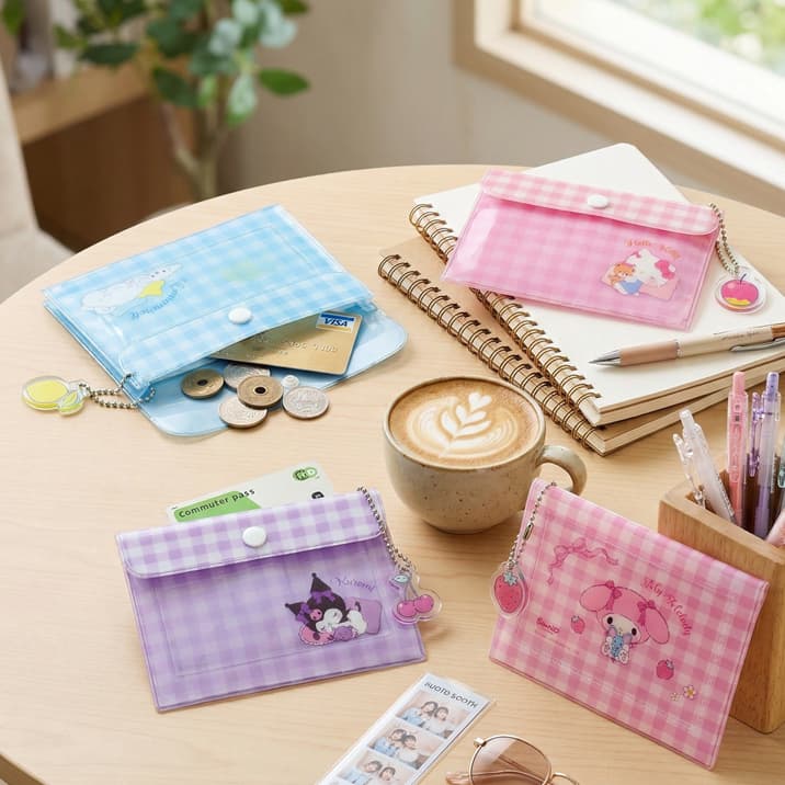 กระเป๋าใส่เหรียญ การ์ด หรือบัตรต่างๆ ลายลิขสิทธิ์แท้ Sanrio ขนาด 11.5x8 cm รุ่น 011 Kitty, Melody, Kuromi, Cinnamoroll รูปที่ 4