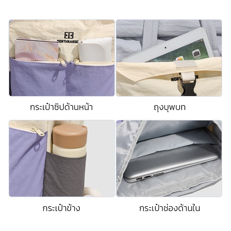 Amiga กระเป๋านักเรียน กระเป๋าเป้สะพายหลัง ความจุขนาดใหญ่เวอร์ชั่นเกาหลีของกระเป๋าเป้สะพายหลัง นักเรียนแฟชั่น รูปที่ 3