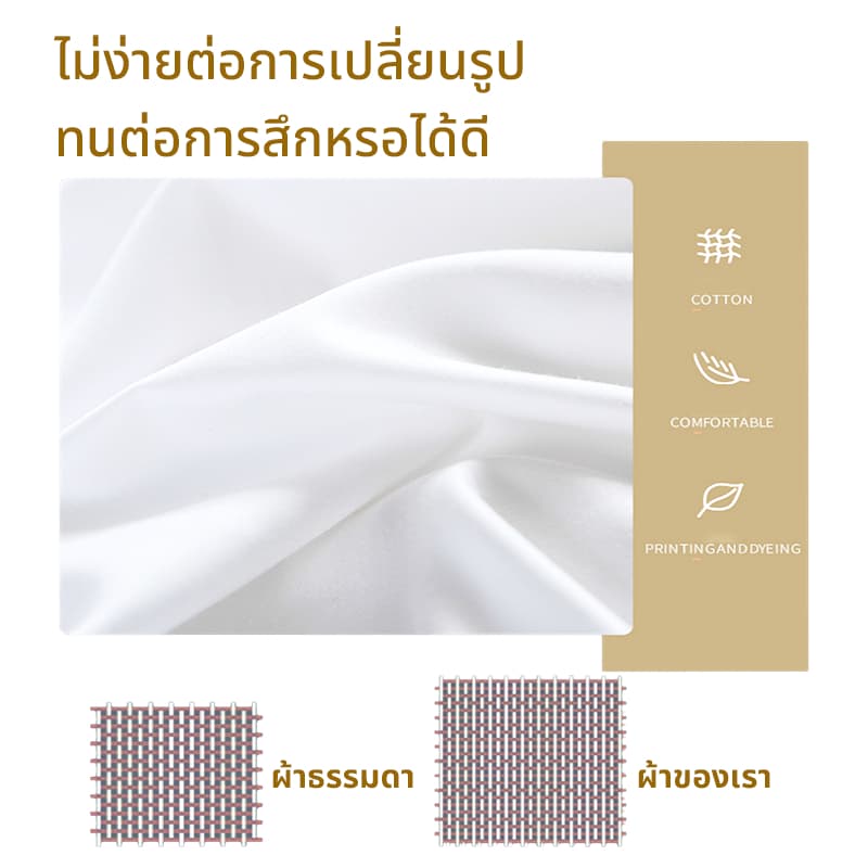 รงแรมปลอกหมอน 5ดาว cotton100% ระบายอากาศดี นุ่ม ปลอกหมอนหนุน ปลอกหมอนโรงแรม ปลอกหมอนสีขาว ขนาด48ซม.×74ซม. รูปที่ 5