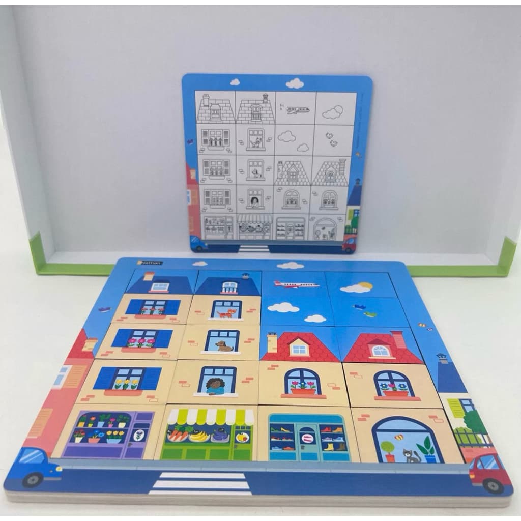 Nathan Atelier LudiTab La Rue เกมฝึกสมอง จิ๊กซอว์จับคู่ภาพ ฝึกตรรกะ เสริมพัฒนาการเด็ก 4+ ปี ไอคิว ลอกแบบ รูปที่ 2