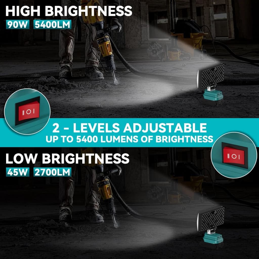 LED ไฟฉาย osuka ไฟ สปอร์ตไลท์ ไร้สาย แบตเตอรี่ พกพา โคมไฟไร้สาย สปอตไลท์ ไฟแบตเตอรี่ ไฟฉายแบต for Makita MASARU โอซู รูปที่ 4