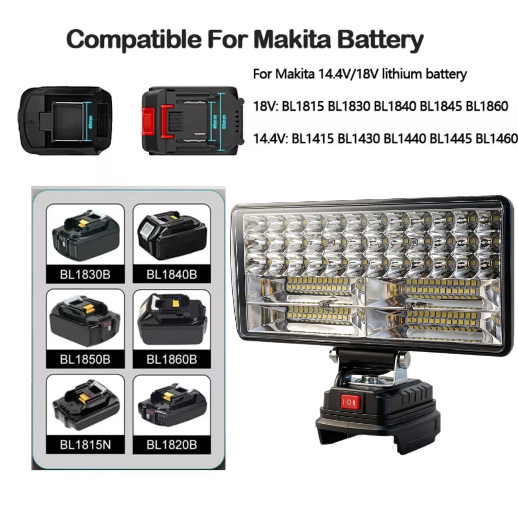 LED ไฟฉาย osuka ไฟ สปอร์ตไลท์ ไร้สาย แบตเตอรี่ พกพา โคมไฟไร้สาย สปอตไลท์ ไฟแบตเตอรี่ ไฟฉายแบต for Makita MASARU โอซู รูปที่ 8