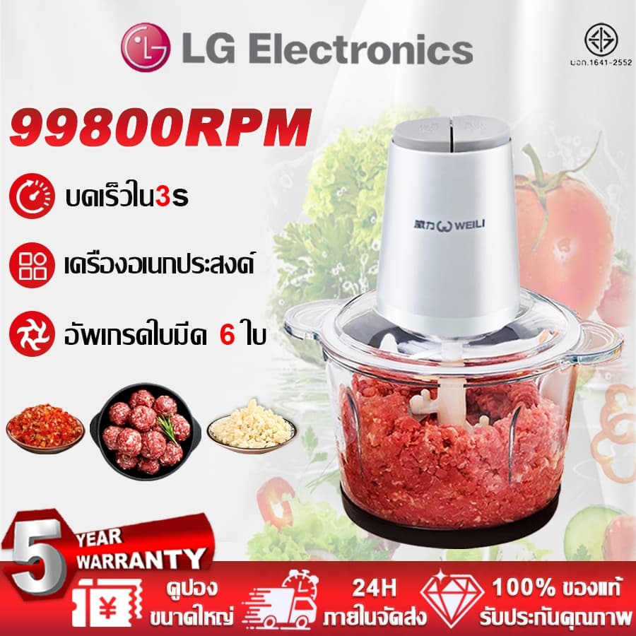 เครื่องบดเนื้อ บดเร็วใน3s เครื่องอเนกประสงค์ เครื่องปั่นเนื้ออัตโนมัติ ปั่นอเนกประสงค์ เครื่องบดหมูไฟฟ้า รูปที่ 1