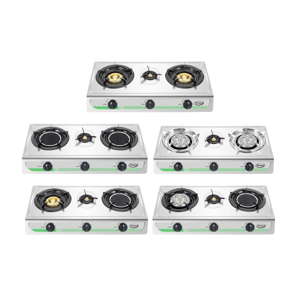 Gmax เตาแก๊สตั้งโต๊ะ 2 หัว / 3 หัว Gas Stove หัวคู่ รุ่น GL-Series หน้าสแตนเลส เตาแก๊สตั้งโต๊ะ รูปที่ 2