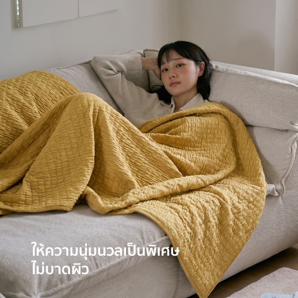 TEMPSoft MONTBLANC ICY COOLING BLANKET ผ้าห่มแพรเย็น 2-in-1 สัมผัสเย็นและอุ่น ในผืนเดียว บางเบา นุ่มสบาย พกพาง่าย รูปที่ 6