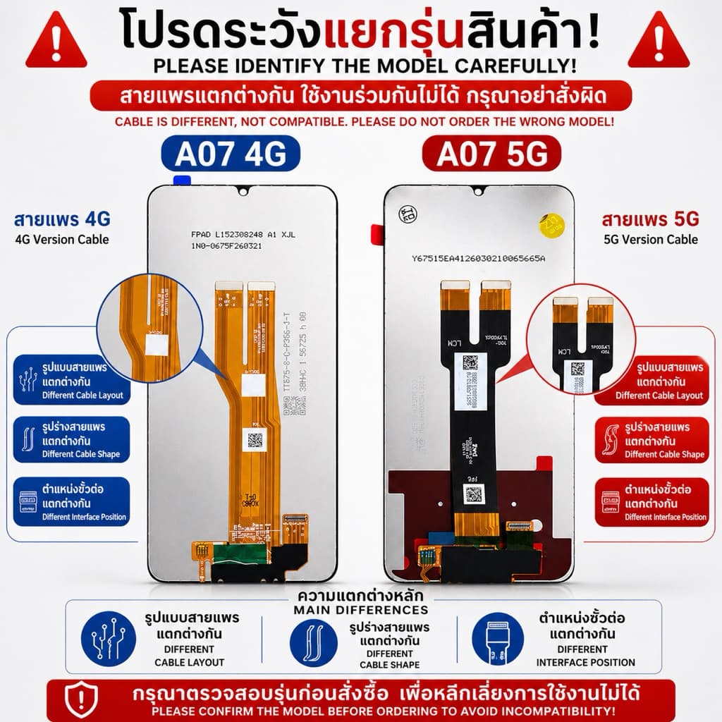 LCD ใช้กับ Samsung A074 4G / A07 5G หน้าจอ A07 หน้าจอพร้อมทัชสกรีน หน้าจอมือถือ อะไหล่มือถือ แถมฟิล์มกระจก แถมชุดไขควง รูปที่ 2