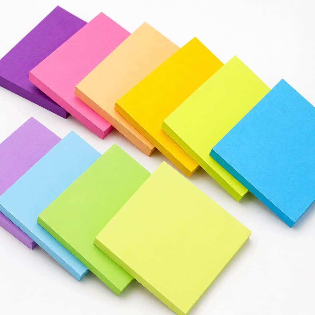 กระดาษโน๊ต กาวในตัว สี่เหลี่ยมสีสดใส 76*76mm เครื่องเขียนสําหรับนักเรียนและสำนักงาน จดบันทึก รูปที่ 8