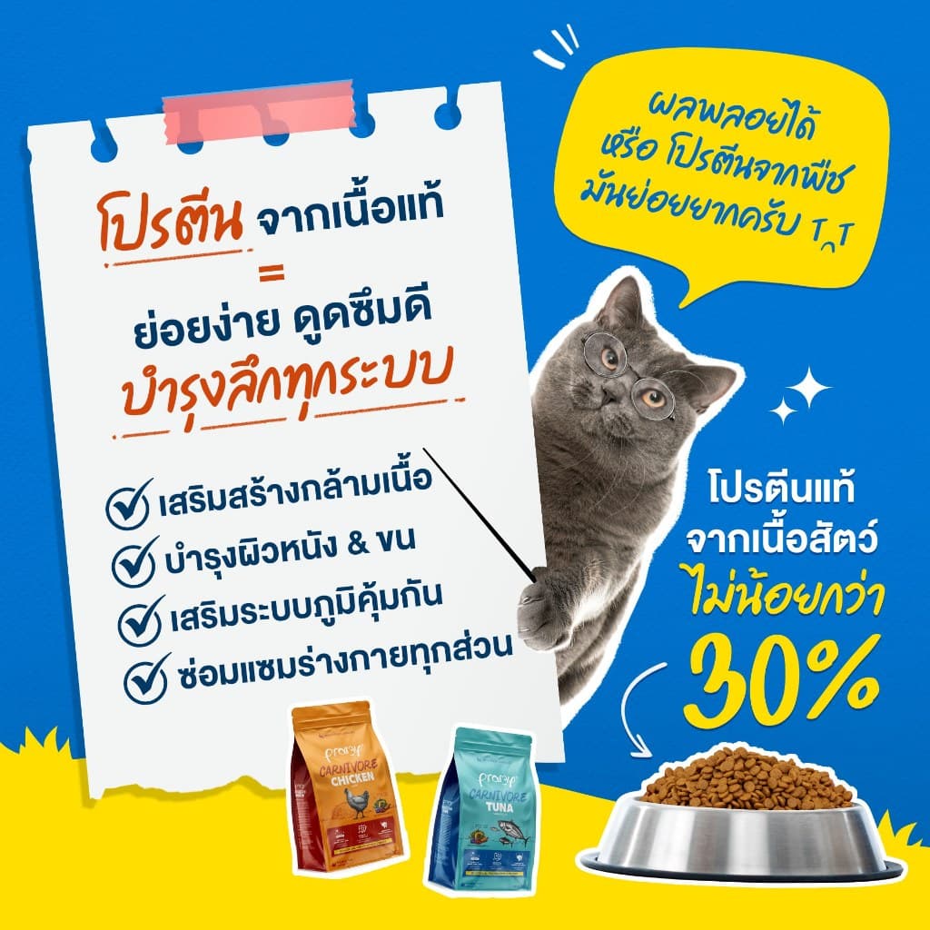 Pramy Carnivore อาหารเม็ดแมว เน้นเนื้อแท้ๆ ย่อยง่าย รูปที่ 3