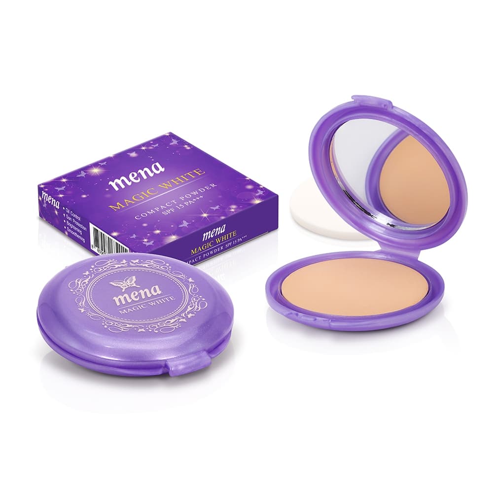 ** 1 ตลับ ** Mena Magic White Compact Powder แป้งพัฟ มีนา ขนาด 12 กรัม รูปที่ 2