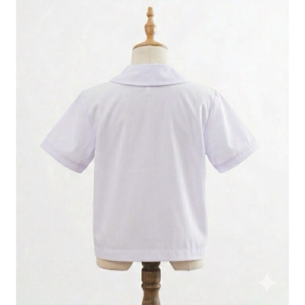 เสื้อนักเรียนหญิง คอบัว สีขาว ระดับประถมศึกษา รูปที่ 2