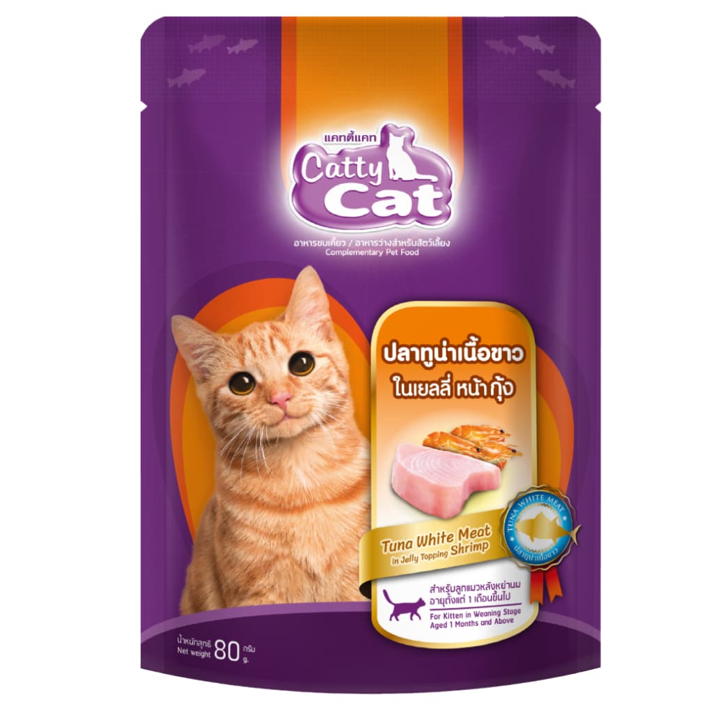 Cattycat แคทตี้แคท เพาช์แมว ทูน่าปลาเนื้อขาว ตั้งแต่แมวอายุ 1 เดือนขึ้นไป 80g รูปที่ 4