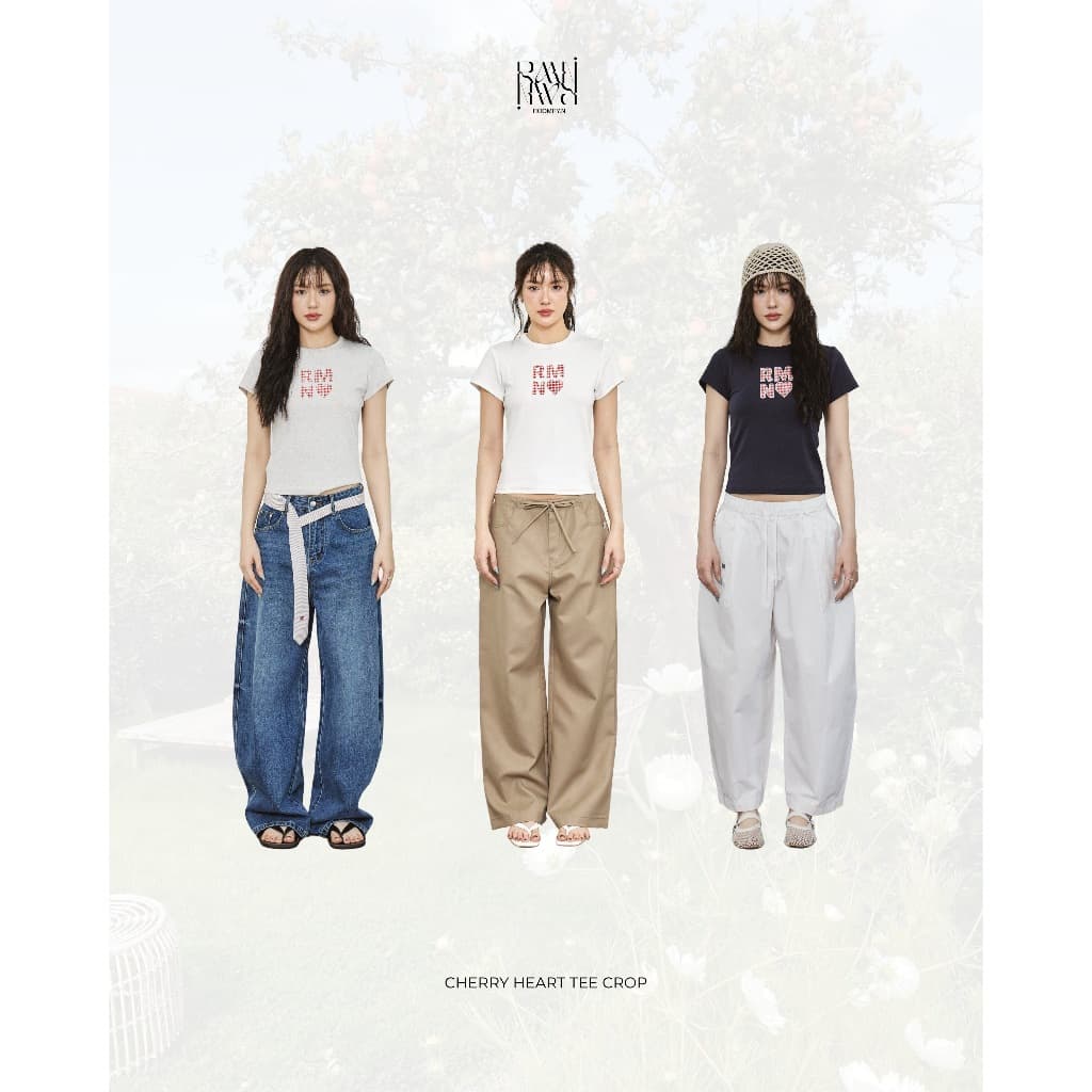 Roomry.n - Cherry Heart tee crop เสื้อยืดทรงครอป รูปที่ 2