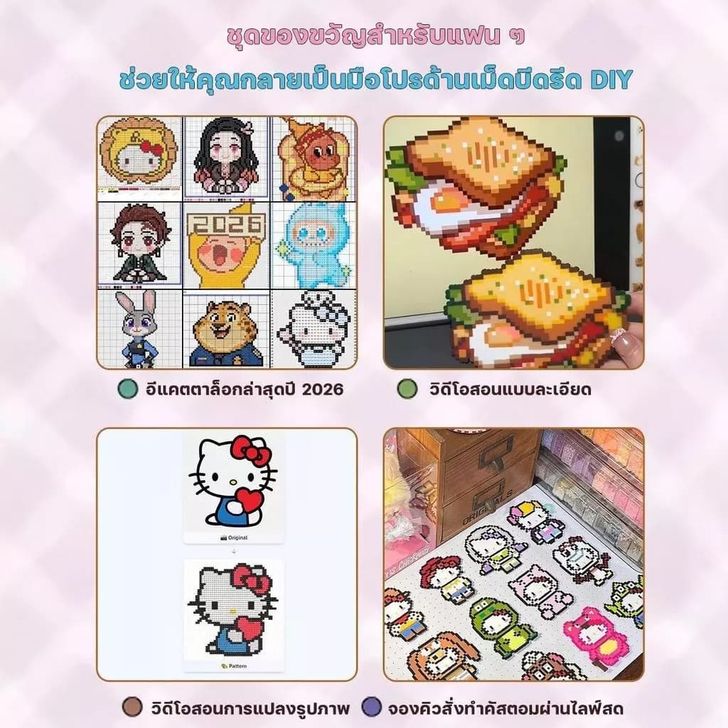ลูกปัดรีดร้อน DIY kit diy เม็ดบีทรีดร้อน เม็ดบีดส์ ลูกปัดฟิวส์ ชุดลูกปัดฟิวส์ ลูกปัดรีดร้อน ชุดลูกปัด เม็ดบีทรีดร้อ รูปที่ 7