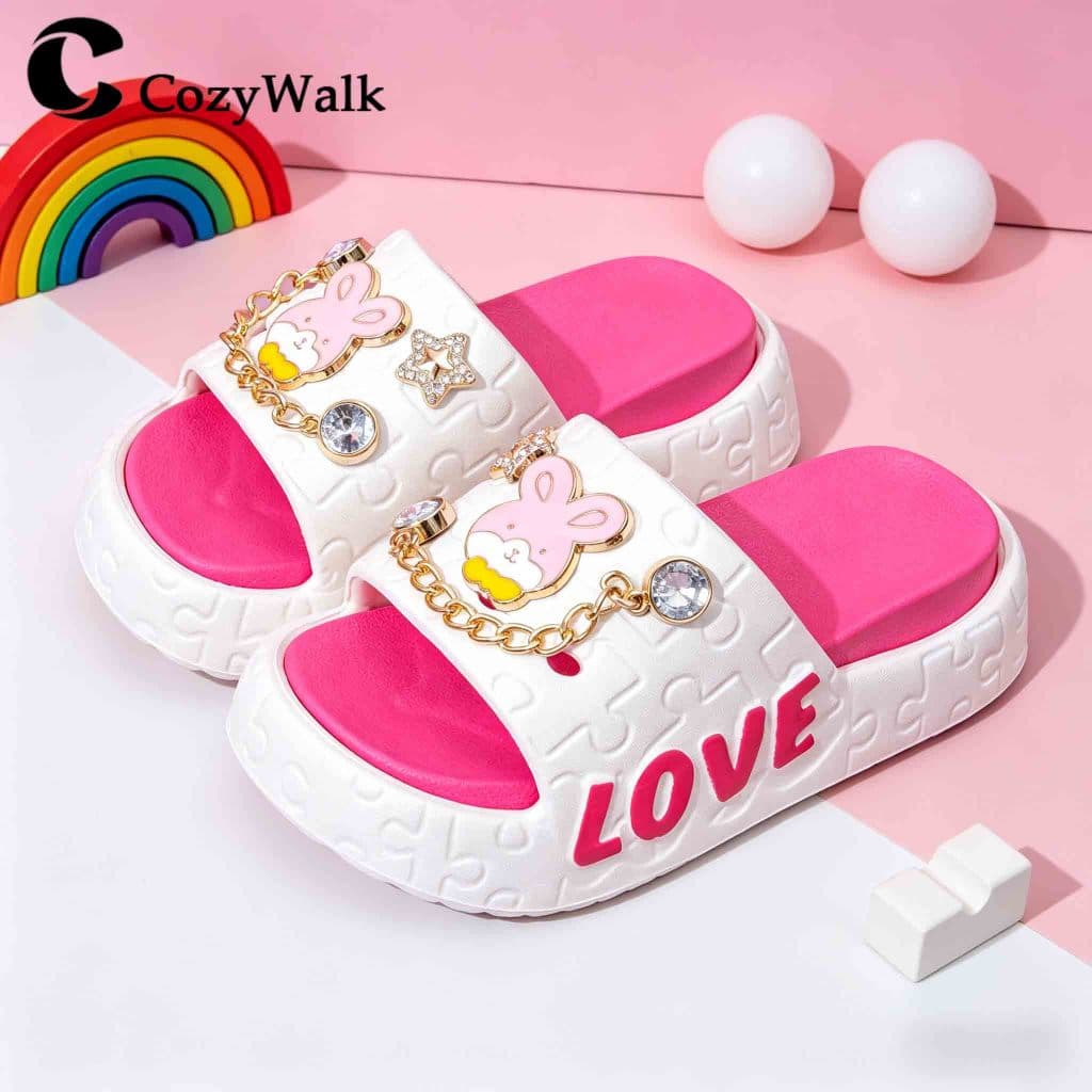 CozyWalk รองเท้าแตะเด็ก EVA ลายกระต่ายน่ารัก พื้นหนานุ่ม กันลื่น น้ำหนักเบา ใส่สบาย ไซส์24-35 รูปที่ 6